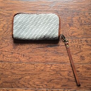 ALTAR'D STATE Woven Wristlet with Brown Trim